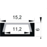 Профиль алюминиевый для монтажа светодиодной ленты JAZZWAY PROFIL PAL 1506 NAKLADNOI 1009609